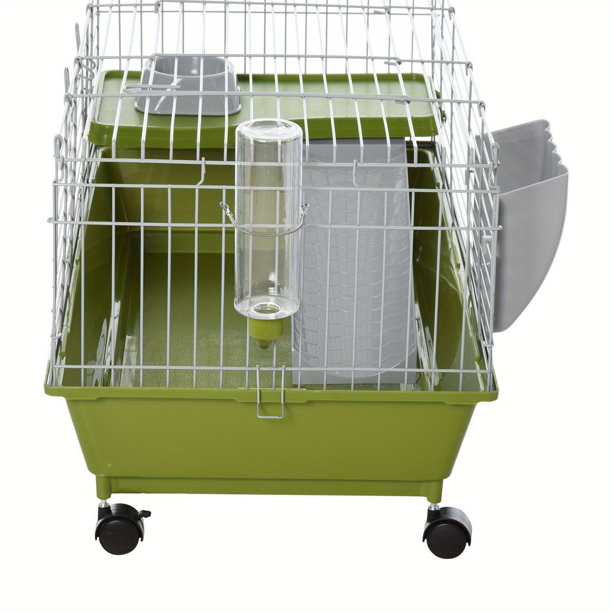 35 l small animal cage rolling bunny cage guinea pig cage with food dish water bottle hay feeder platform ramp for ferret chinchilla