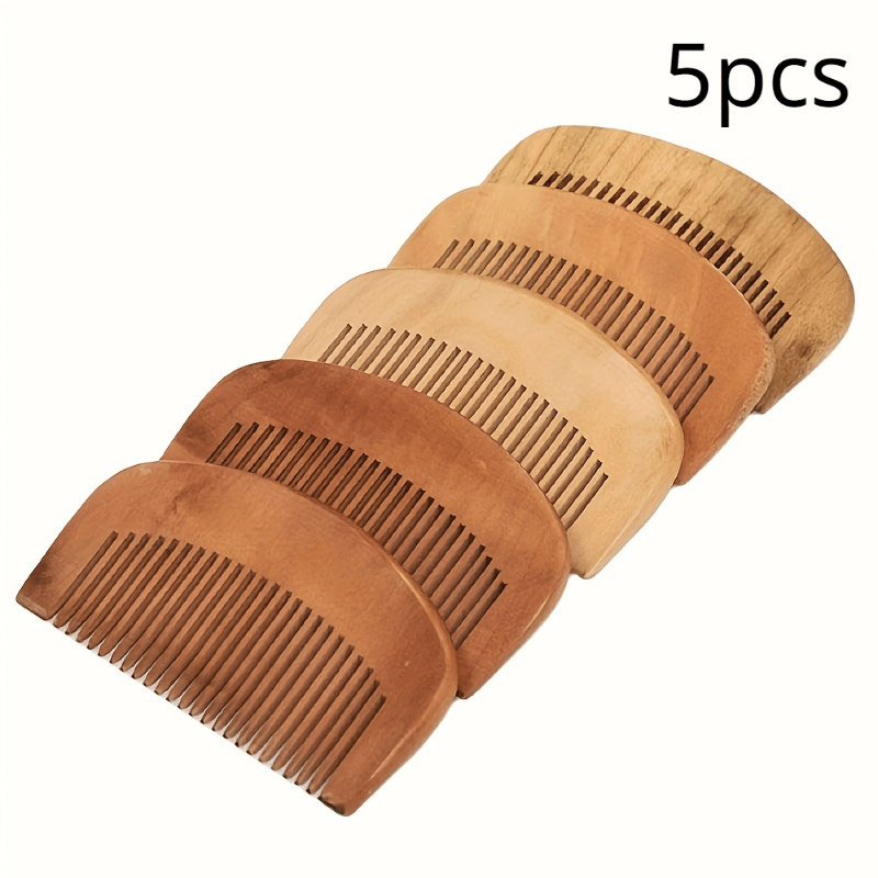 

5pcs Set Of Solid Wood Hair Combs - Anti-static, Scalp Massage Brushes For All Hair Types