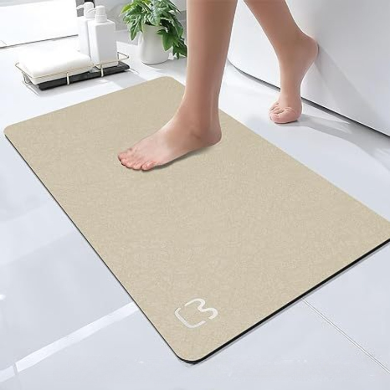 

Luxury Diatom Mud Bath Rug - Quick Dry, Non-slip, Soft And Comfortable Bathroom Mat, Machine Washable, Oblong Shape With Unique Patterns - Durable Weave With 460g/㎡ Weight And 3cm Thickness