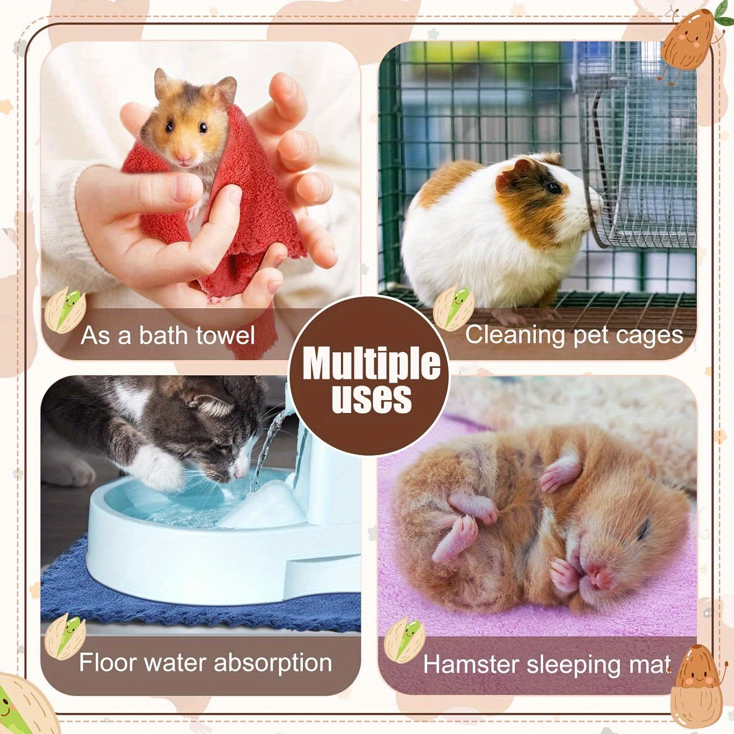 20 pack guinea pig blanket bedding set hamster cage liner Temu