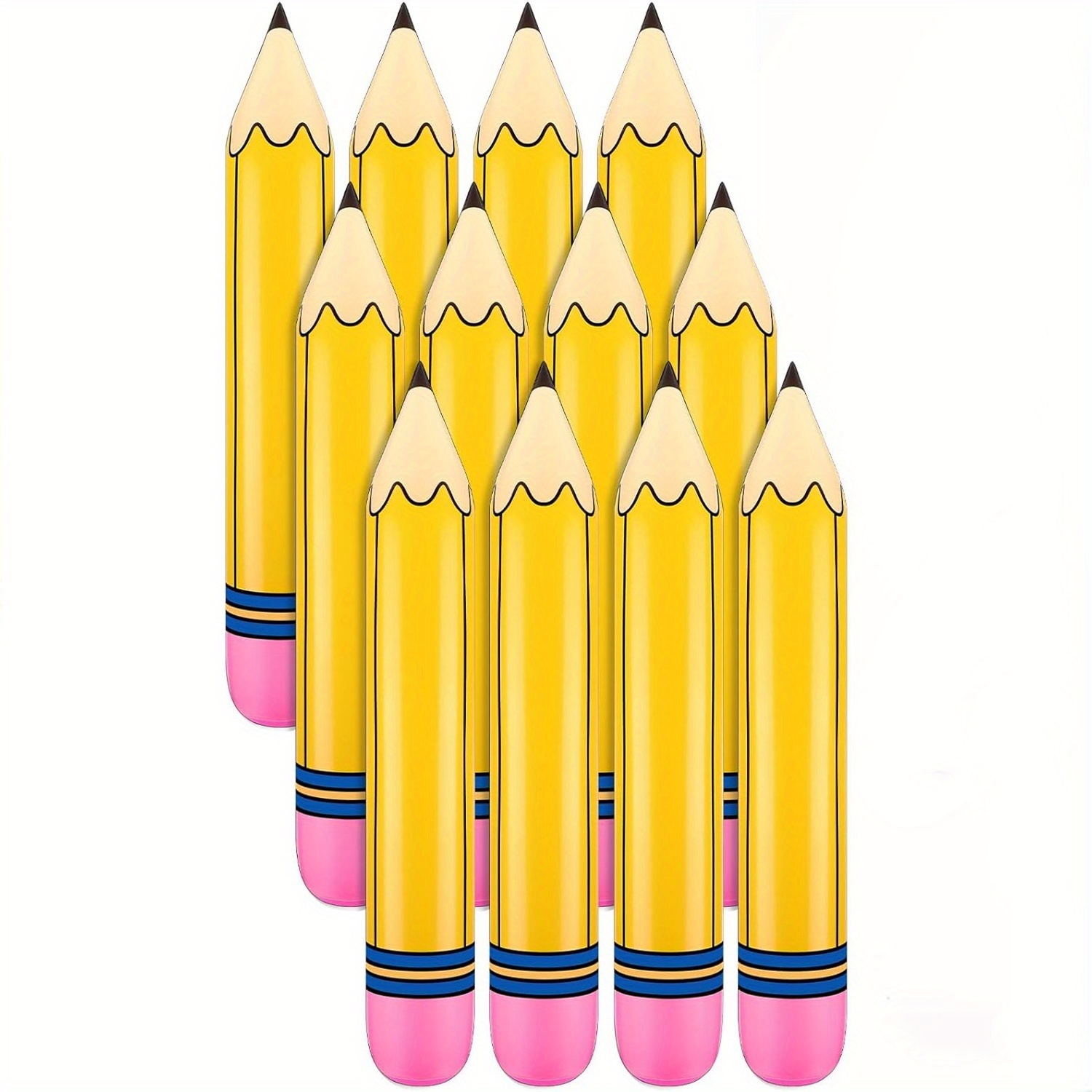

Giant Inflatable Pencil Multi-pack For Birthday Party Favors, Classroom Decoration, Back To School, Graduation Decor - Plastic Material, No Electricity Needed, Suitable For Ages 14+