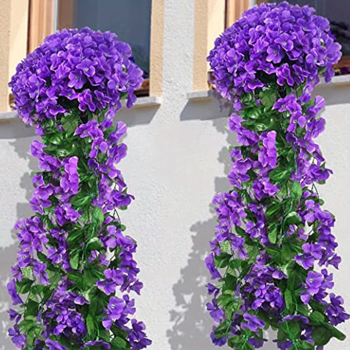 

2pcs 31.49 Inches Violet Ivy Flowers Lifelike Hanging Plant Artificial Hanging Flowers Decorations For Outdoor Home Wedding Garden Yard Hanging Baskets Wisteria Garland Decoration