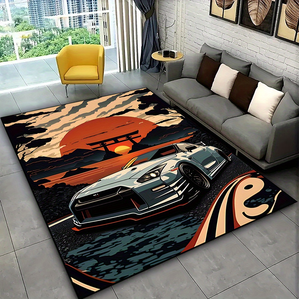 vibrant street art   area rug soft   machine washable with non slip backing for living room bedroom kitchen and entryway decor details 1