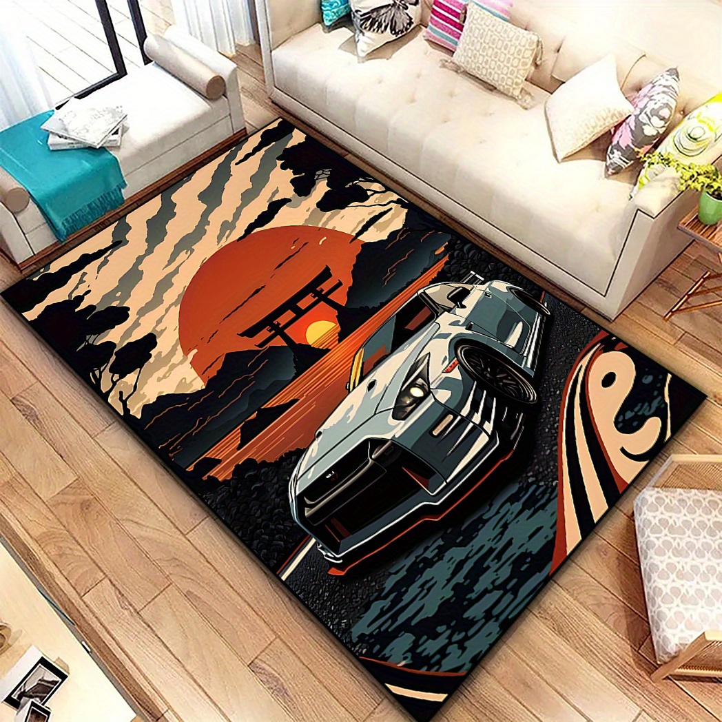 vibrant street art   area rug soft   machine washable with non slip backing for living room bedroom kitchen and entryway decor details 2