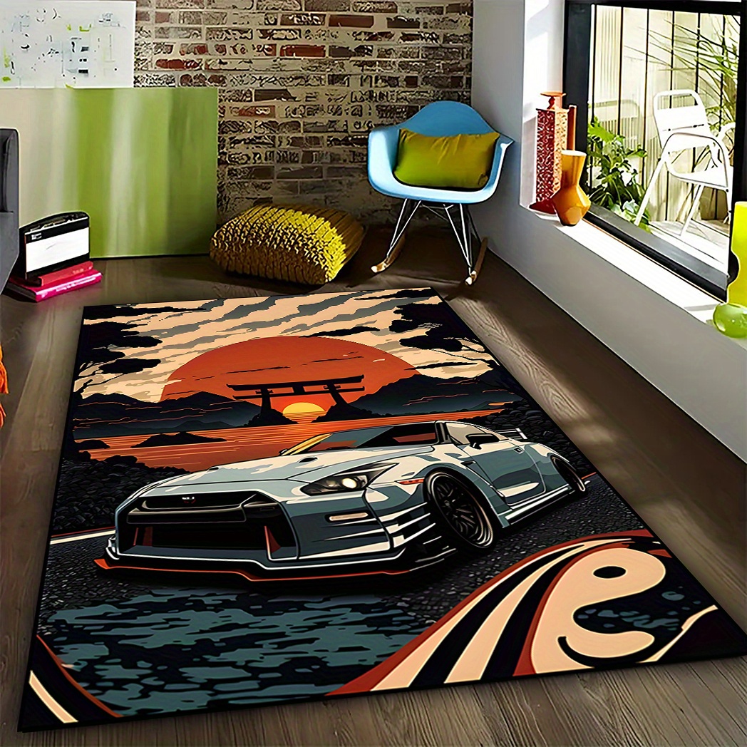 vibrant street art   area rug soft   machine washable with non slip backing for living room bedroom kitchen and entryway decor details 3