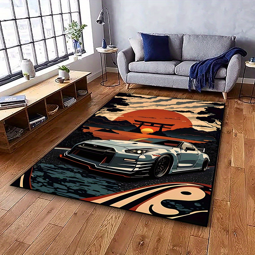 vibrant street art   area rug soft   machine washable with non slip backing for living room bedroom kitchen and entryway decor details 4