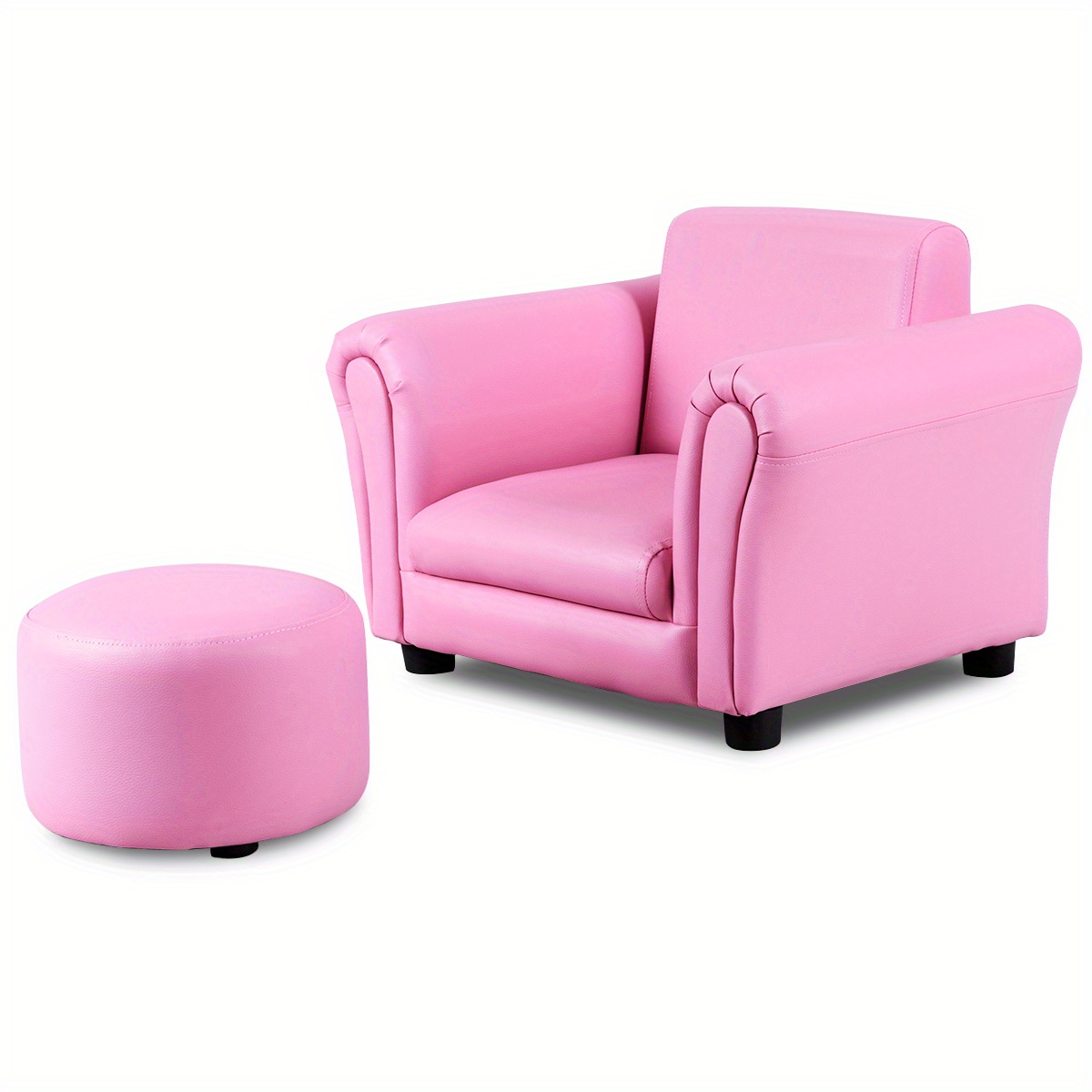 

Costway Costway 2pcs Kids Sofa Armrest Chair Couch Children Toddler Girl W/ Ottoman Pink