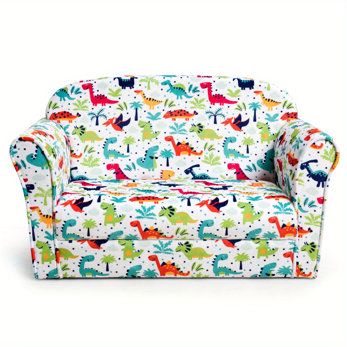 

Costway Double Kids Dinosaur Sofa Children Armrest Couch Upholstered Chair Furniture