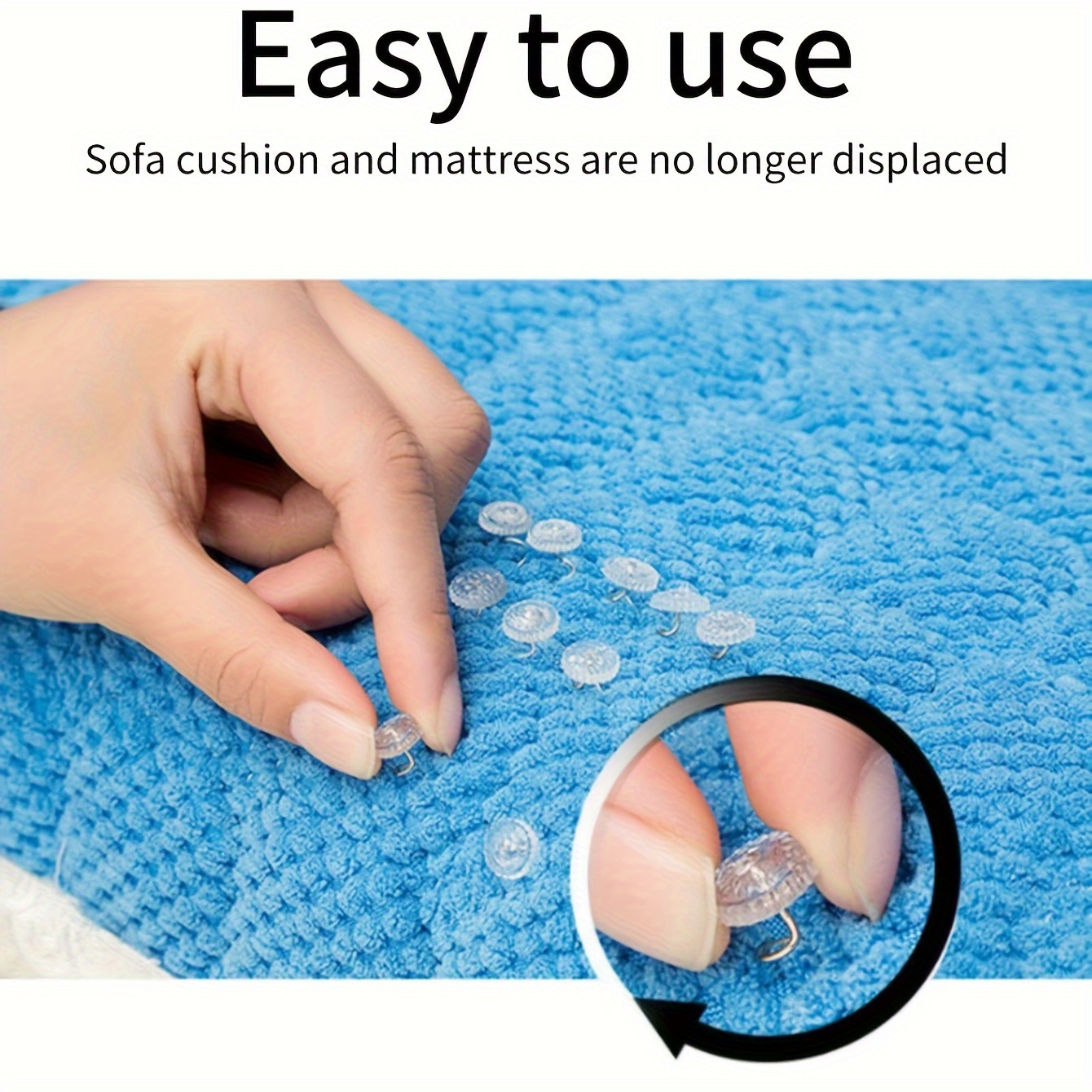 [100pcs Invisible Fasteners] 100pcs Anti-Slip, Durable Invisible Sofa Cushion Fasteners | Securely Fastening Sheets and Home Textiles, Easy to Use with Hidden Design