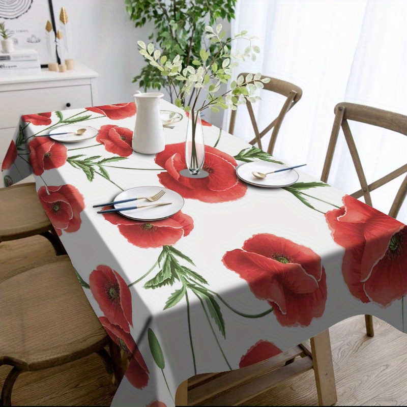 

1pc Floral Print Tablecloth - Dustproof & Washable, Perfect For Indoor/outdoor Parties, Picnics & Decorations