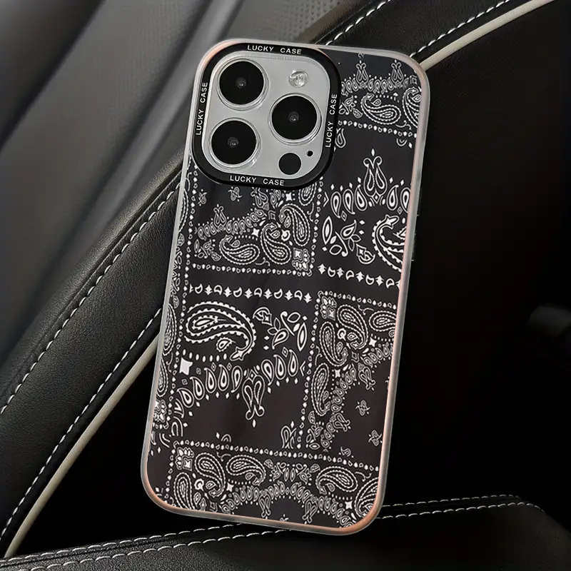 

Acrylic Protective Phone Case With Paisley Bandana Print Design - Durable, Lightweight, Stylish Cover Compatible With Models