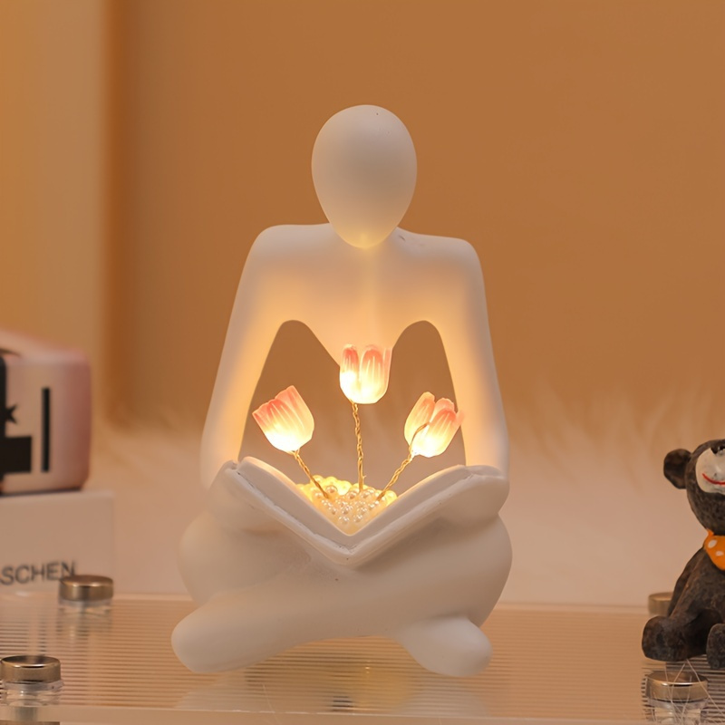 1 Luz Nocturna Artística Abstracta de Tulipán - Una Decoración Única para el Dormitorio y un Regalo de Cumpleaños Considerado
