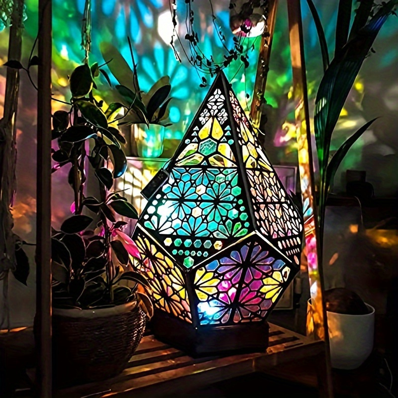 

1pc Usb-powered Bohemian Lamp, Starry Sky Night Lamp, 3d Projector Colored Starry Floor Projection Light, Decorative Light In Living Room, Bedroom