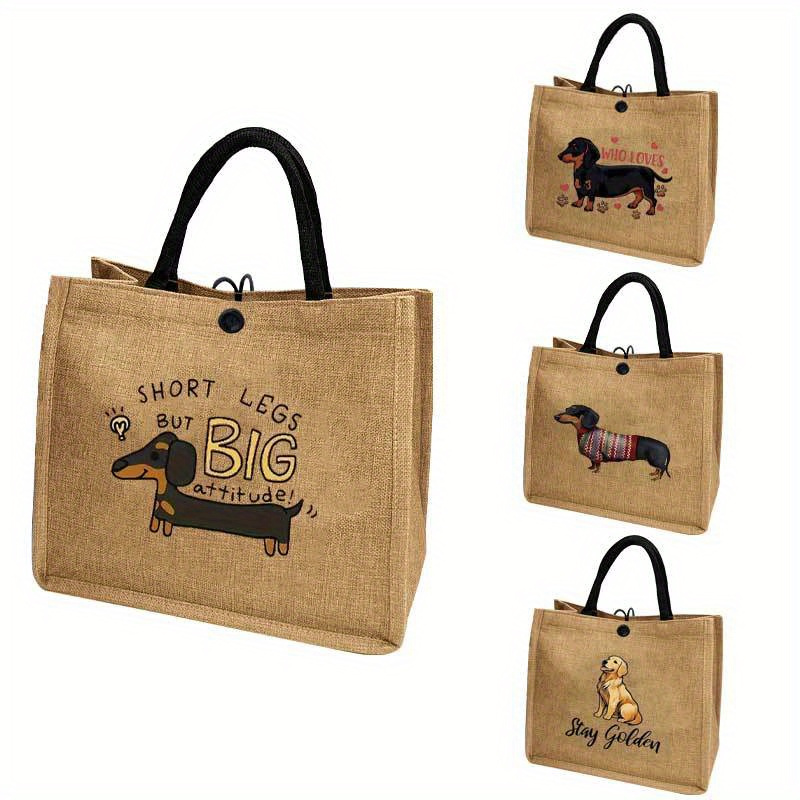 

Dachshund Print Tote Bag, Large Capacity Shoulder Bag, Women's Casual Handbag For Commute, School, Shopping