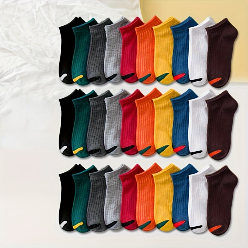 

10 Pairs Unisex Ankle Socks, Casual & Breathable Low Cut Socks, Women's Stockings & Hosiery