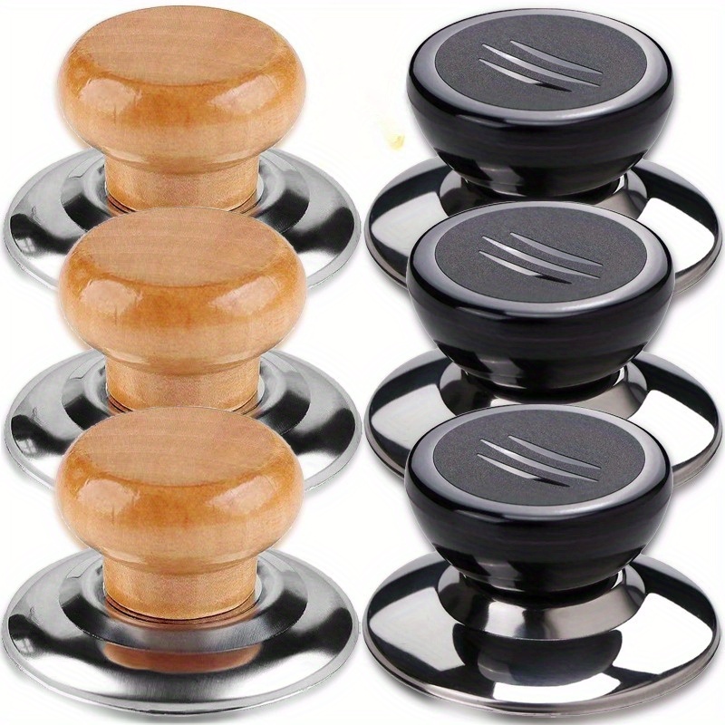 

Universal Pot Lib Knobs Caps Wooden Heat-resistant Cooking Pan Lid Covers Lifting Handle Kitchen Cookware Handgrip