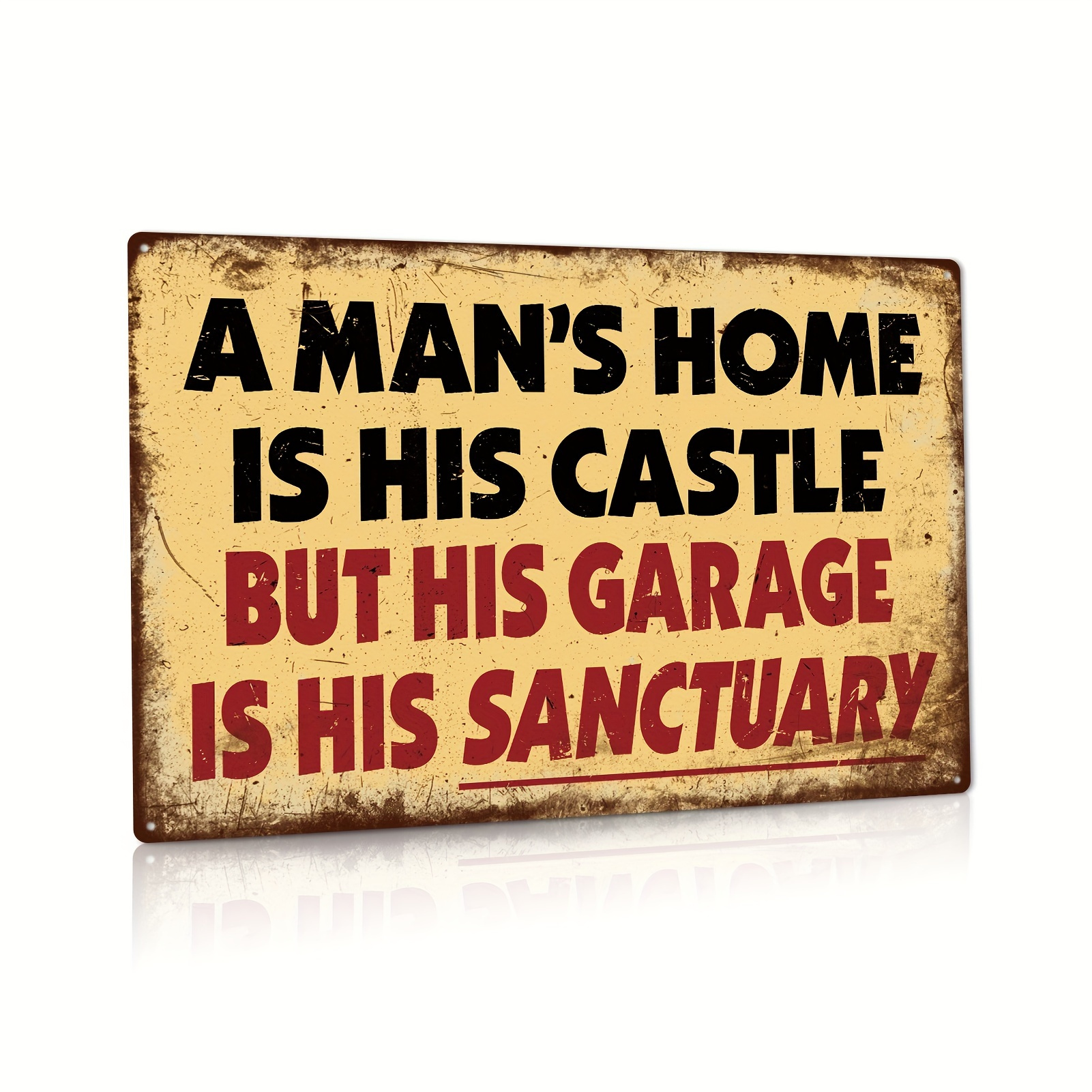 

Putuo Decor, 1 Piece Metal Tin Sign, Garage Man Wall Decor, 7.8 X 11.8 Inches, 's His Castle But His Garage Is His