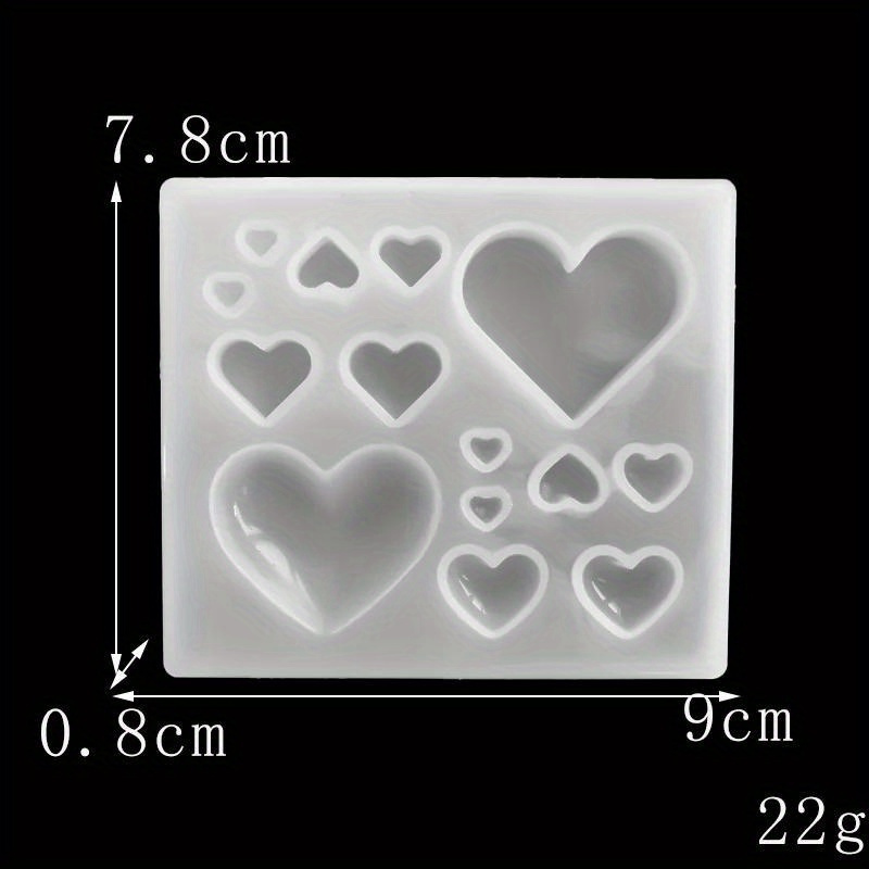 3D Lovely Heart Shape Silicone Mold Epoxy Resin DIY Jewelry Earrings Pendant Tools Kitchen Cake Baking Decoration Chocolate Mold