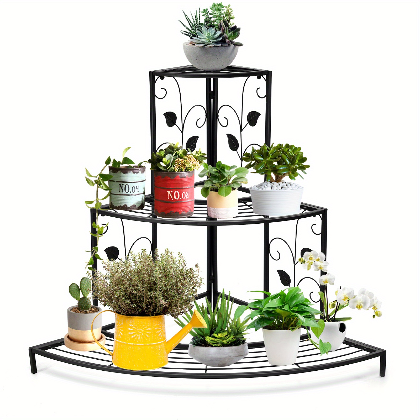 

Costway 3 Tier Corner Metal Flower Rack Floral Plant Stand Stair Display Ladder