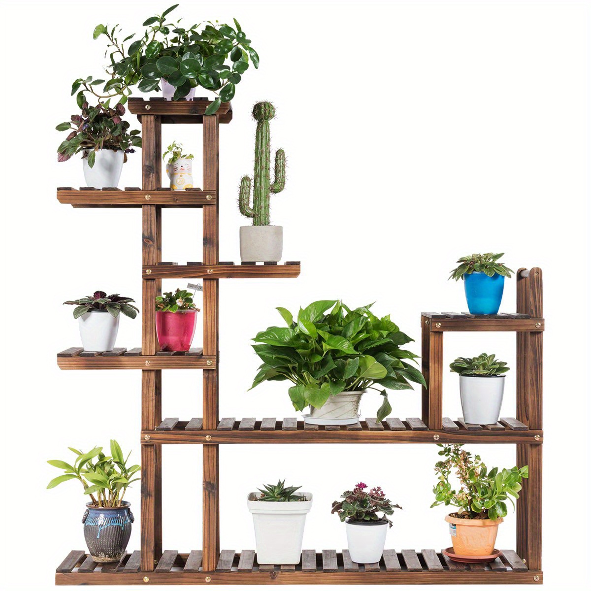

Costway 7-tier Flower Wood Stand Plant Display Rack Multifunctional Storage Shelf