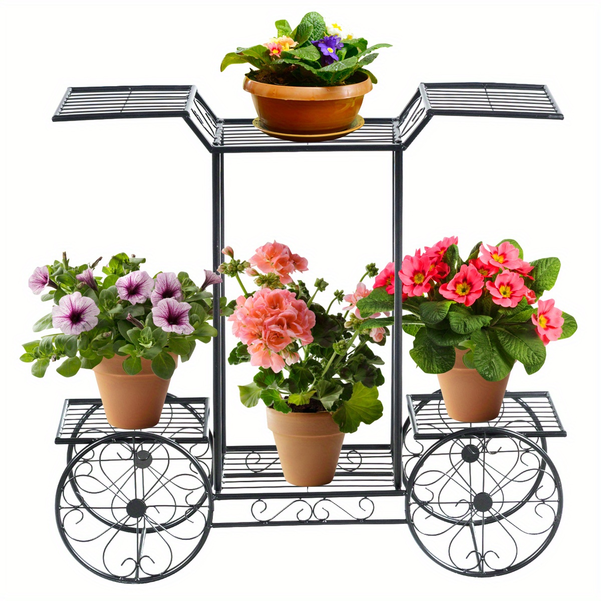 

Costway 6-tier Garden Cart Stand Flower Rack Display Decor Flower Pot Plant Holder