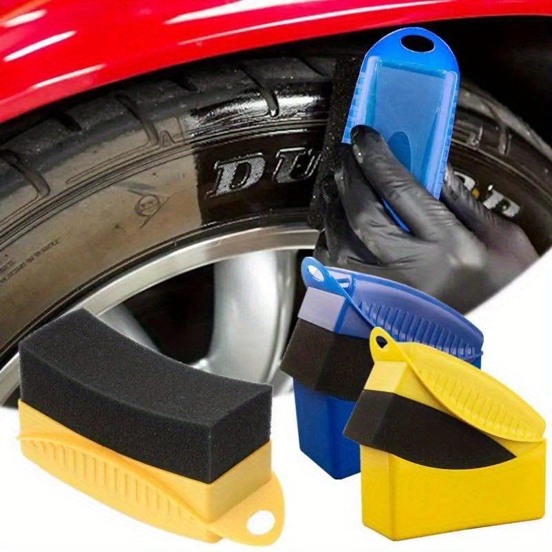 

gleaming Rims" Premium Car Wheel Polishing Wax Sponge Brush With Cover - Durable Abs Tire Detailing Pad For Easy Cleaning & Shine Application
