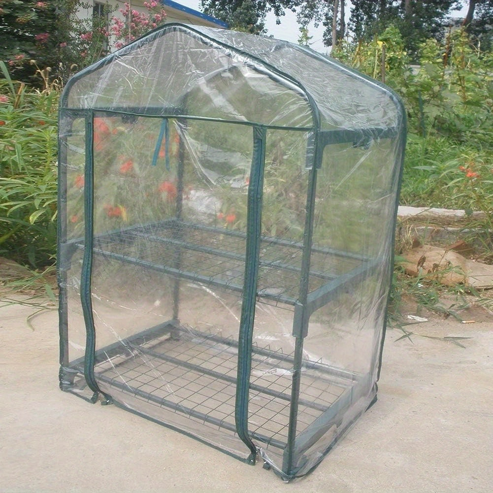 

Mini Greenhouse Warm Greenhouse, Mini Portable Pvc Garden Green House Warm Greenhouse Gardening Outdoor For Flower Plants (not Included The Iron Stand)