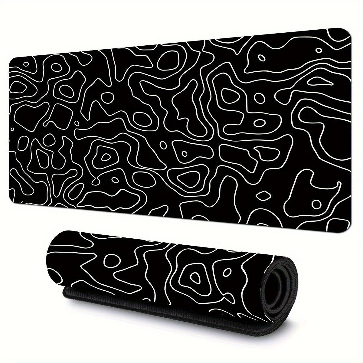 

ultra-thick" Extra-large Abstract Line Gaming Mouse Pad - Extended, Thick Desk Mat With Non-slip Rubber Base, Easy Clean Surface For Gamers And Professionals