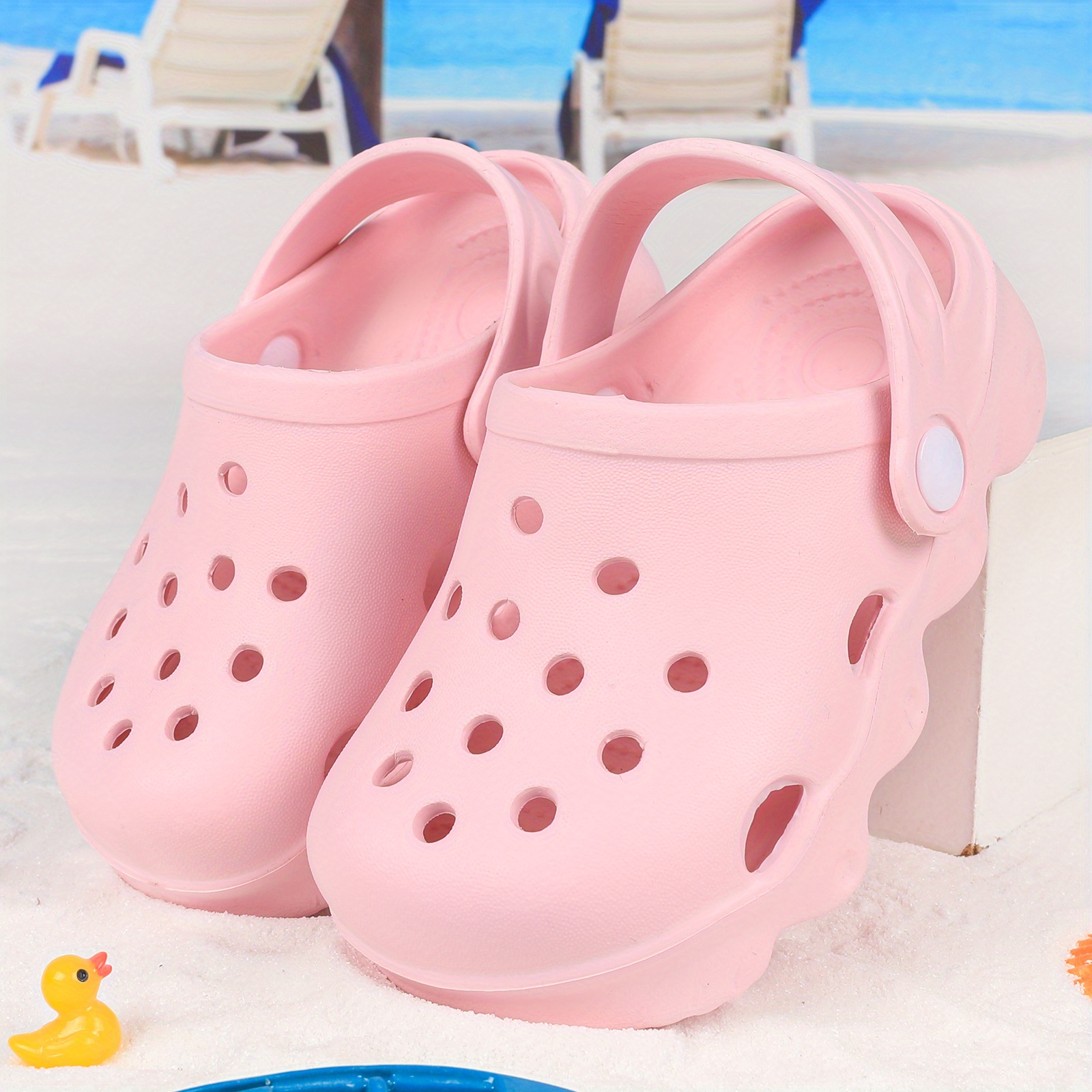 Youngsters' Lightweight Breathable EVA Beach Sandals - Anti-Slip Slip-On Slippers with Ventilation Holes, Low-Top Casual Street Style for Youngsters & Youngsters, Summer Garden & Outdoor Play (Black/White/Blue/Purple), Summer Sandals