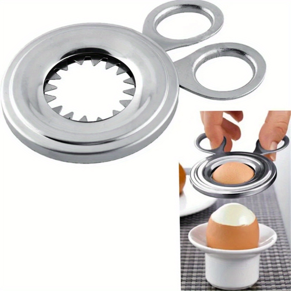 

Stainless Steel Egg Shell Cutter - Easy-to-use Hard Boiled Egg Topper, Durable Kitchen Gadget For Perfectly Cracked Eggs