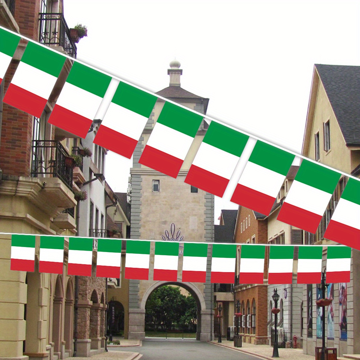 

Italian Republic Patriotic String Pennant Flags - 26ft, 25-piece Set For National Day & Sports Bar Decorations