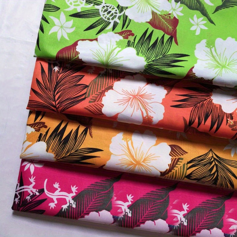 

Hawaiian Style Peach Skin Fabric - Breathable, Lightweight Material For Beachwear - 1pc Printed Fabric For Men's And Women's Pants
