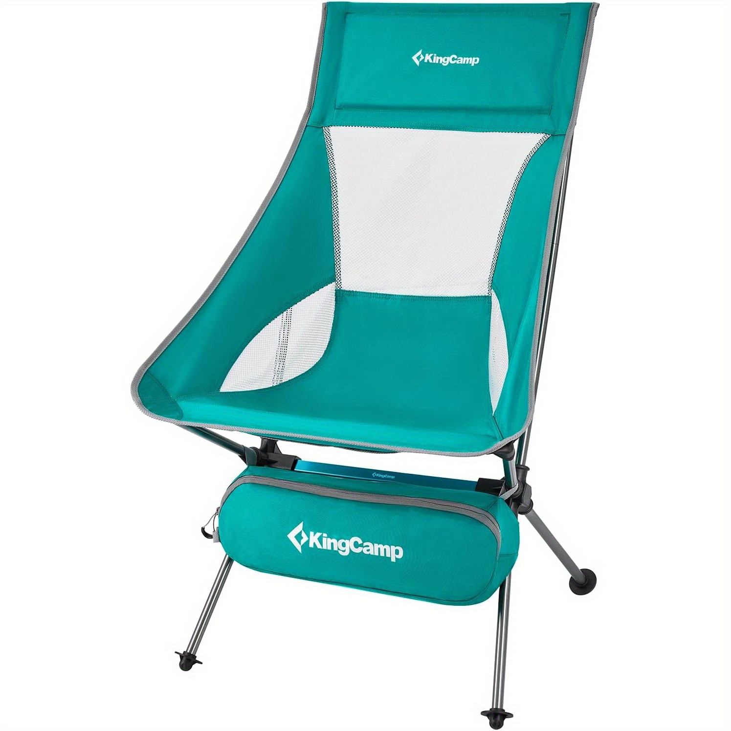

Kingcamp Extra Wide Lightweight High Back Compact Folding Chair With Headrest; Side Pocket; Carry Bag, Heavy Duty 330lbs, Portable For Camping, Traveling, Picnic, Fishing, Cyan