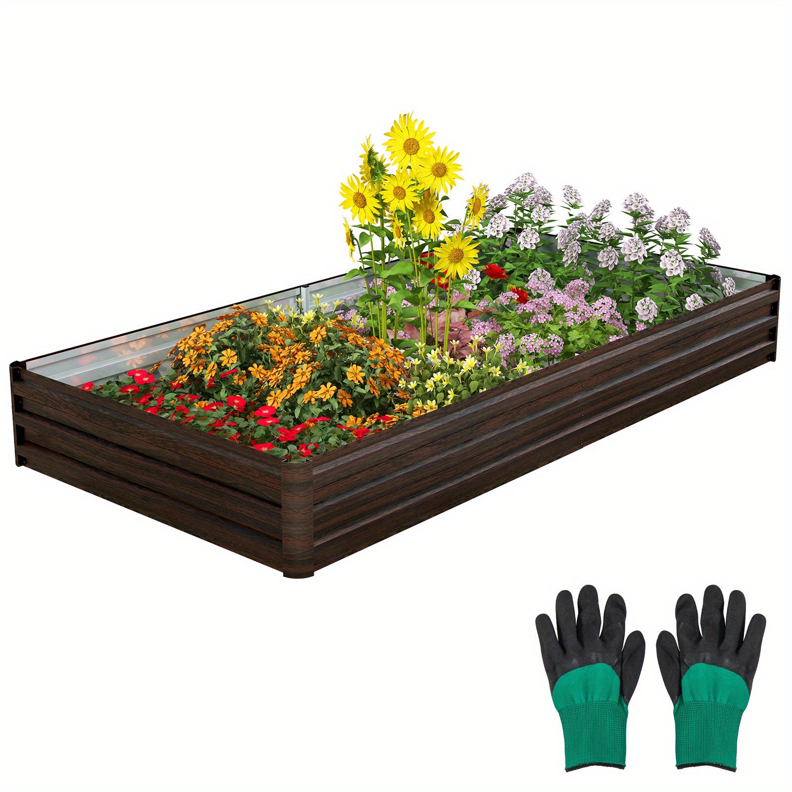 

Costway X 1 Ft Large Outdoor Metal Planter Box For Vegetable Fruit Flower