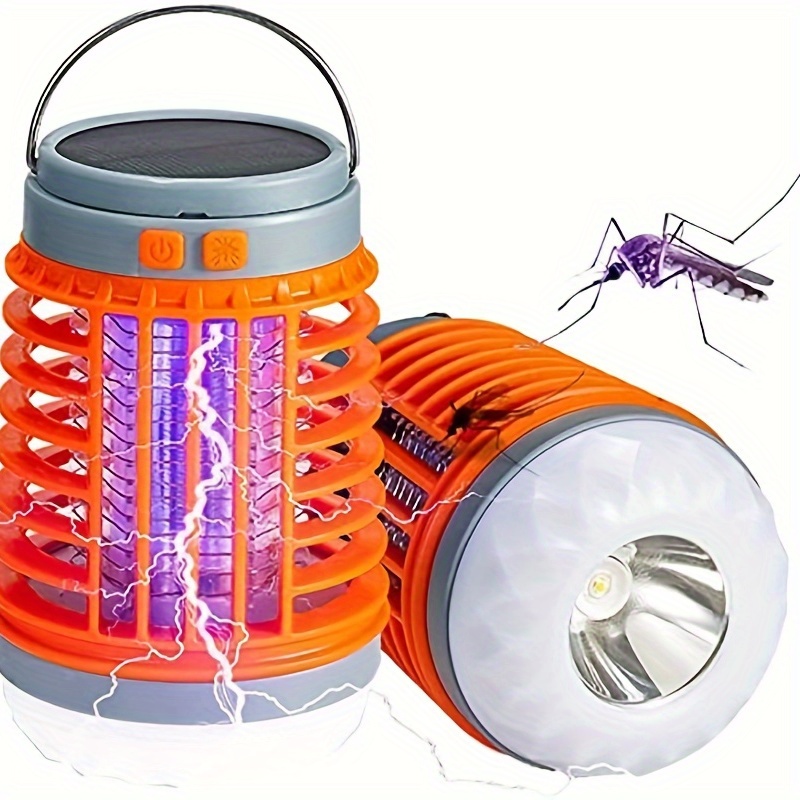 

Solar & Usb Powered Mosquito Zapper - Safe, Portable Insect Killer For Indoor/outdoor Use - Easy Clean, Dual Charging Options