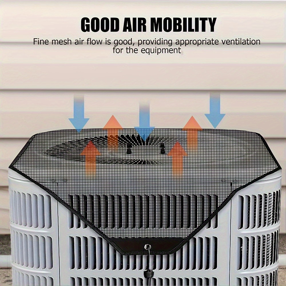 1pc weather resistant outdoor air conditioner cover windproof dust cold protection with ventilating pvc mesh 25 98 square for winter details 3