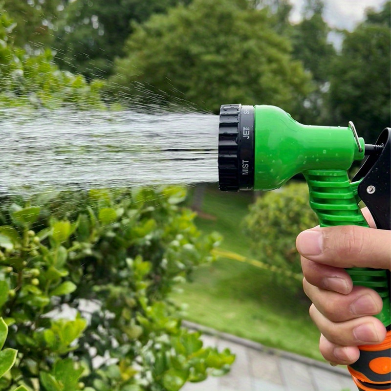 

Heavy-duty Garden Hose Nozzle With 7 Adjustable Spray Patterns - Slip-resistant, Ideal For Watering Plants, Lawn Care, Car Wash & Pet Bathing
