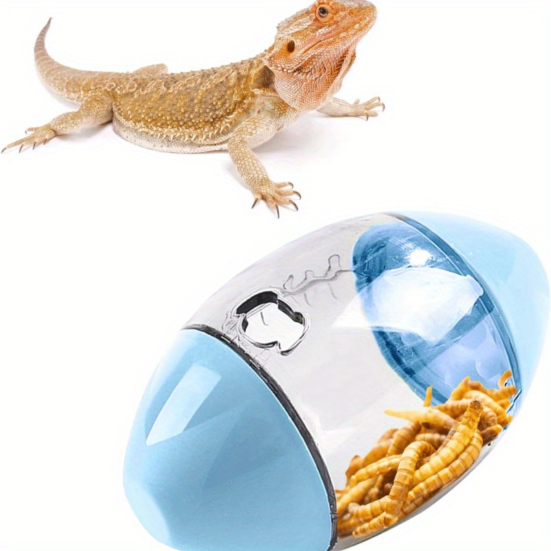 Interactive Football-Shaped Lizard Feeding Toy - Made of Durable Plastic, Suitable for Bearded Dragons, Geckos, And Small Reptiles