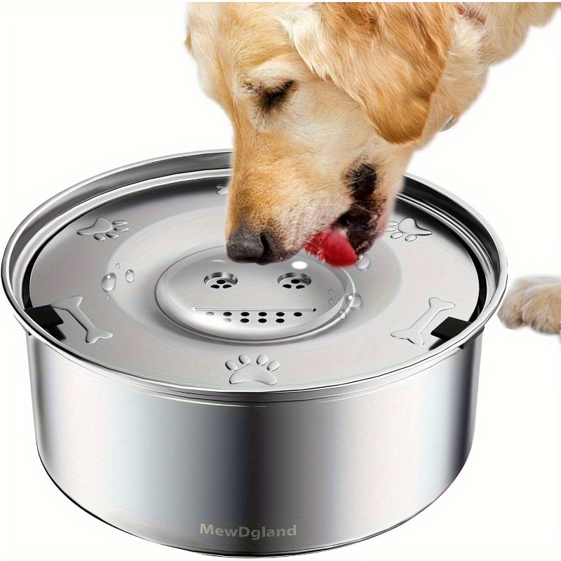 TEMU Spill-proof 101oz Stainless Water Bowl - Large, Pet Hydration Dispenser With Feature