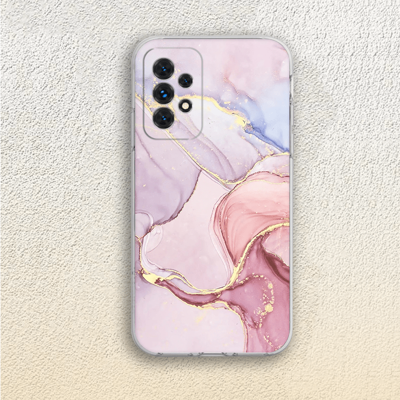 TEMU Phone Case - Transparent Phone Case With A Marble Design, Compatible With For Galaxy Models, Offering Shock-proof And Anti-fall Protection
