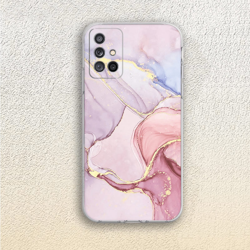 TEMU Coque de téléphone - Coque de téléphone transparente avec un motif de marbre doré, compatible avec divers modèles de la série Samsung Galaxy A,