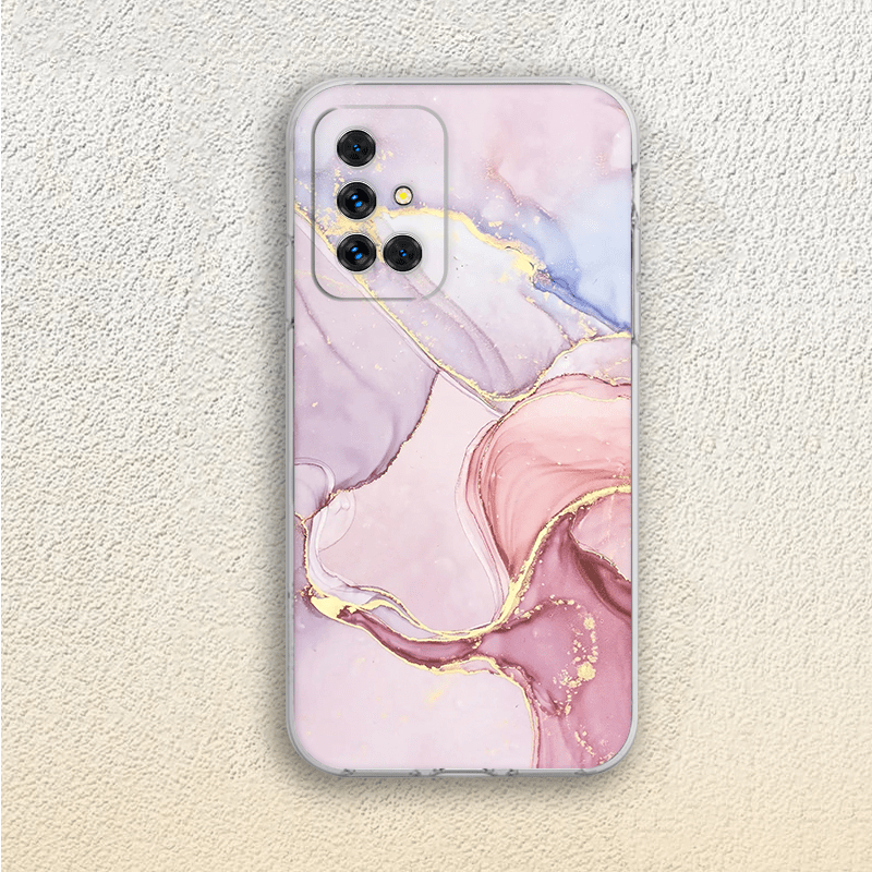 Phone Case - Transparent Phone Case With A Marble Design, Compatible With For Galaxy Models, Shock-proof And Anti-fall Protection