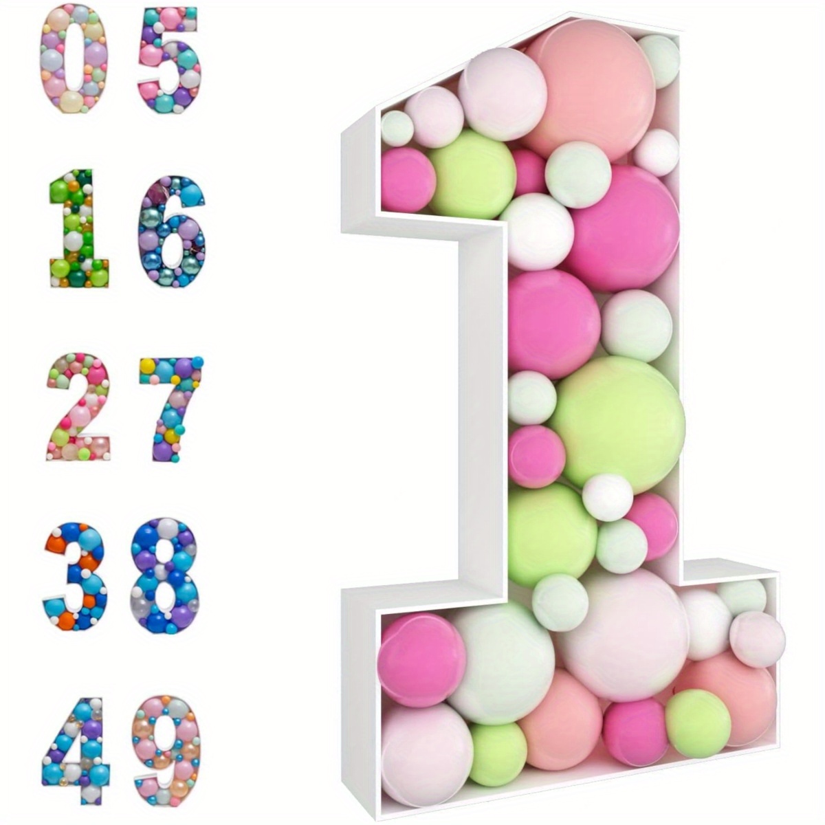 1pc, 28in Tall Mosaic Balloon Frame Pre-Cut Foam Board Big Marquee Letters DIY Kit For Birthday Party Wedding Backdrop Decor Letter
