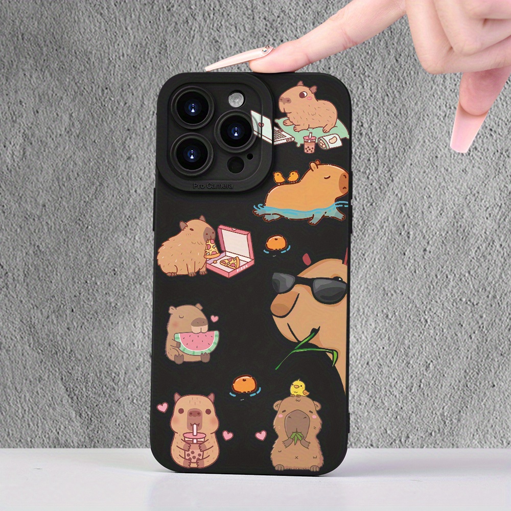 

Cute Capybara Print Tpu Phone Case, Trendy Matte Finish, Compatible With 15 14 13 12 11 Xs Xr X 7 8 Plus Pro Max Mini - Unisex Design