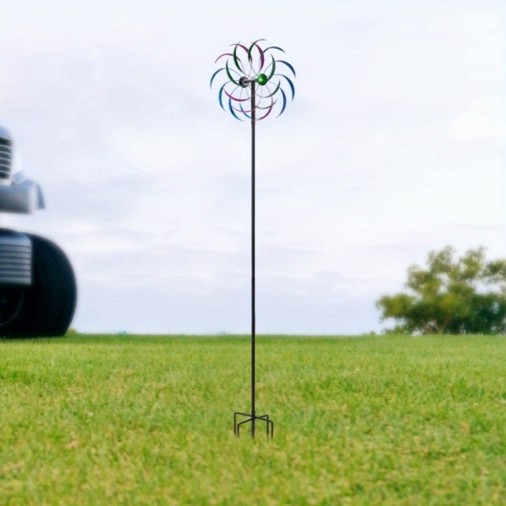 

Metal Windmill Colorful Willow Leaves Dual Direction Wind Spinner Outdoor Garden Lawn Decor Rotating Windmill Ornaments