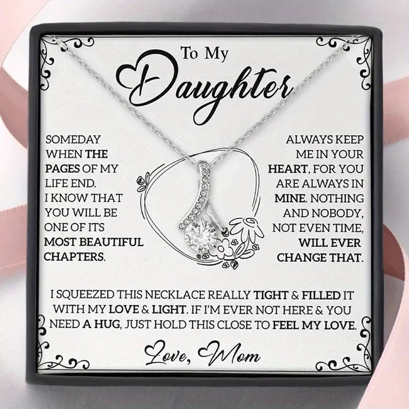 

Creative And Elegant Diamond Pendant Necklace Box Card For Beautiful Daughter Christmas Birthday Party Gift Holiday Gift