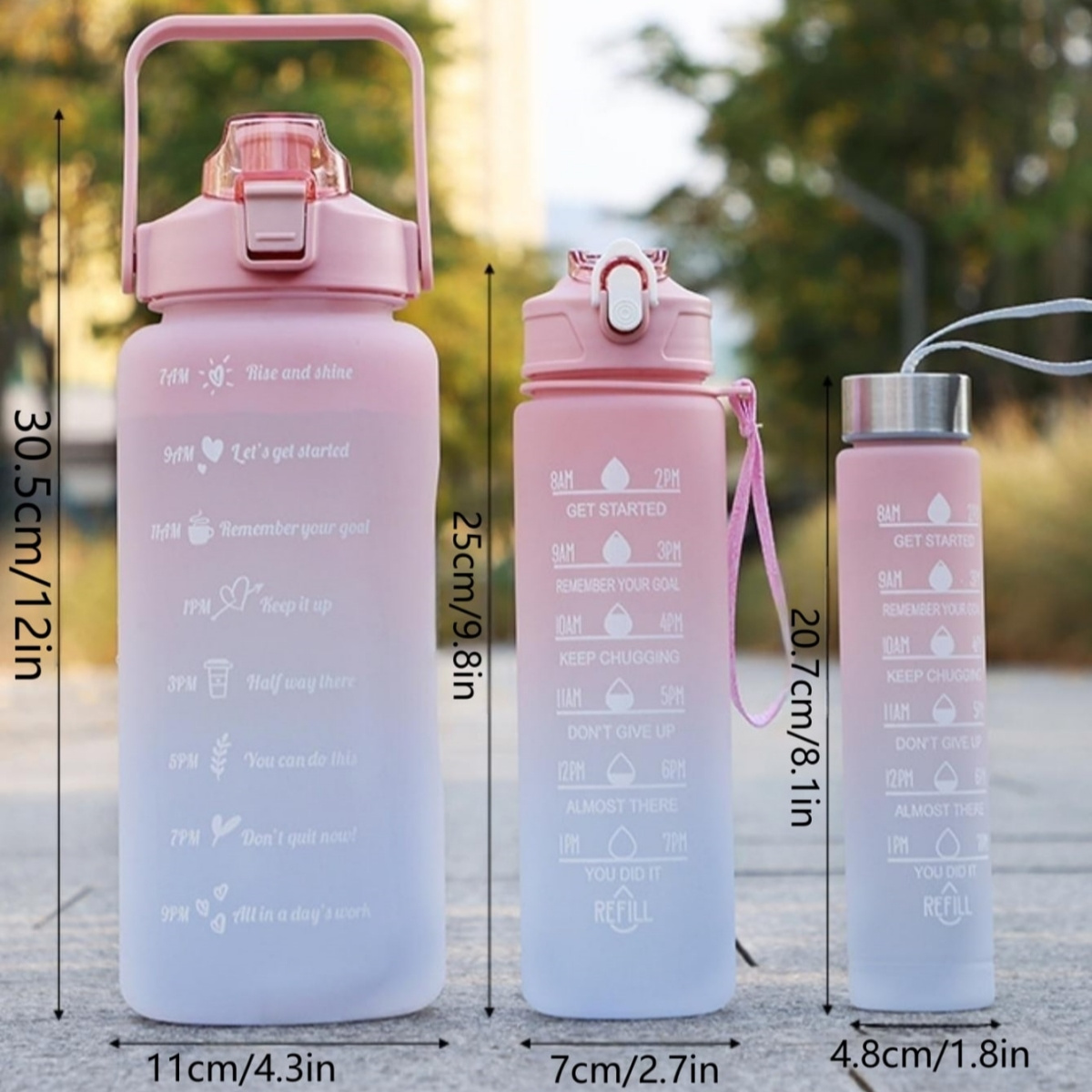 32 oz plastic water bottle time marker straw carrying strap - Temu