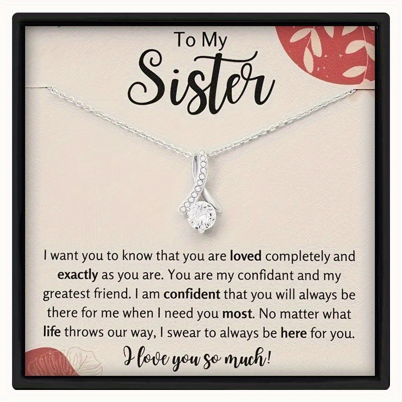 

Special Sister Christmas Gift : Necklace With Message Card Gift Box-perfect For Birthdays & Holidays!