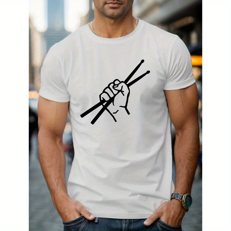 

Drum Sticks Men's Short Sleeve T-shirt Summer T-shirt Top