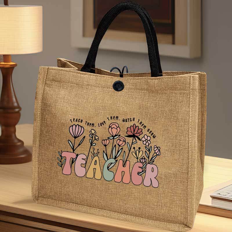 

Large Capacity Teacher Tote Bag With Inspiring Quote, Women's Shoulder Bag For School, Work, And Shopping